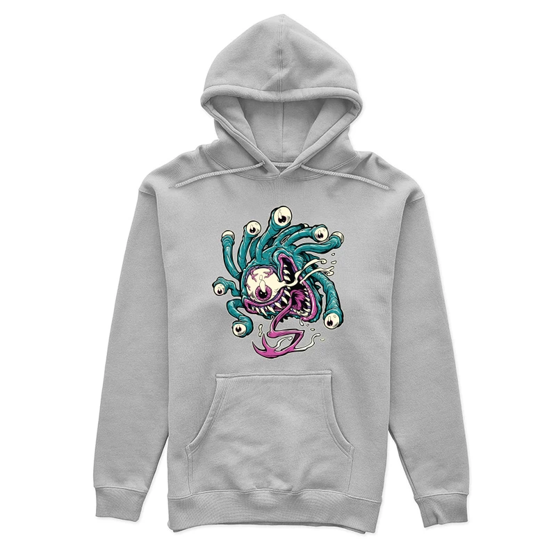 Colorful Cartoon Monster with Tentacles and Eyes Female Pullover Hoodie