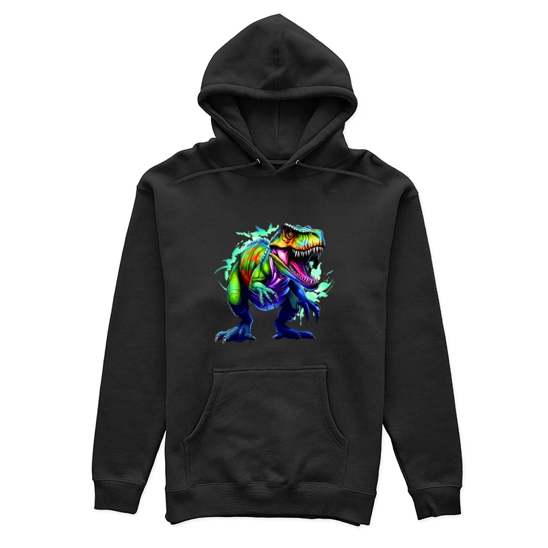 Bunter T-Rex, Dinosaurier-Kunstwerk, Lebendig Damen Pullover Hoodie