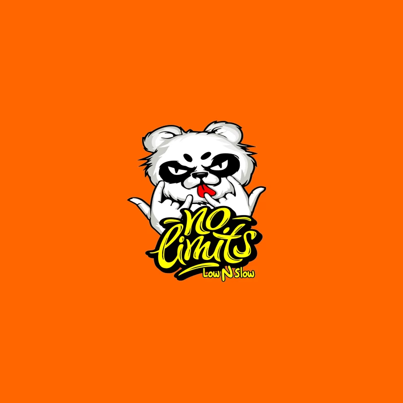 Playful Panda Logo with No Limits Theme Coffee Mug