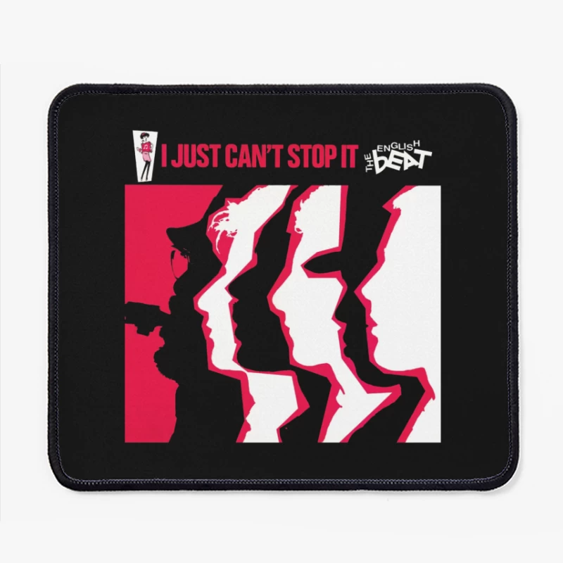 "I Just Can't Stop It" Abstract Red and White Album Cover Mouse Pad