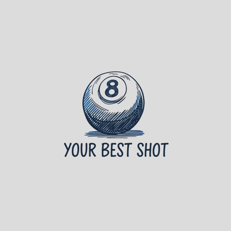 Motivational Pool Logo: Your Best Shot with 8 Ball Baseball Cap