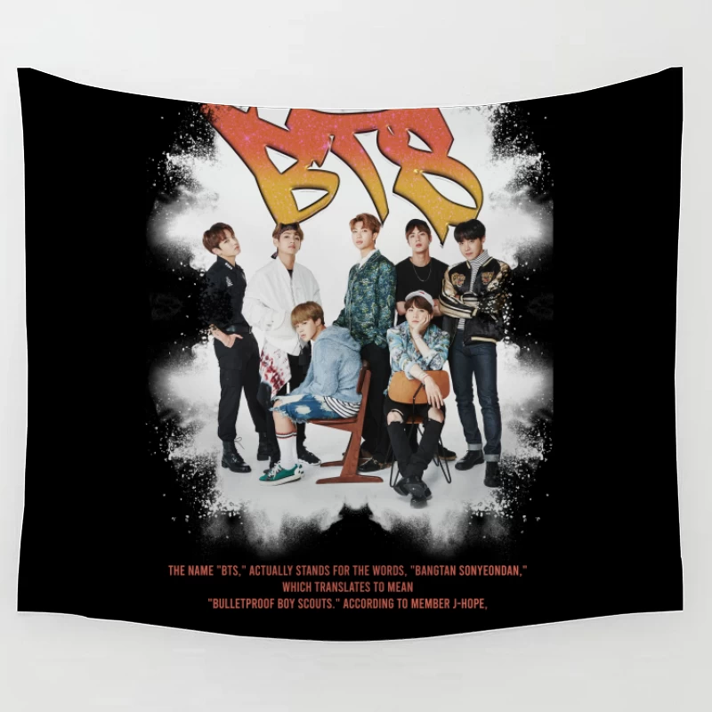 BTS: Popular K-Pop Boy Band from South Korea Tapestry