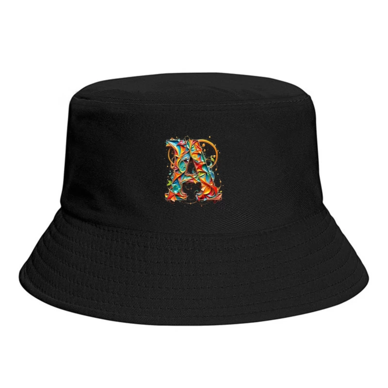 Vibrant Paper Quilled Letter A Typography Art Bucket Hat