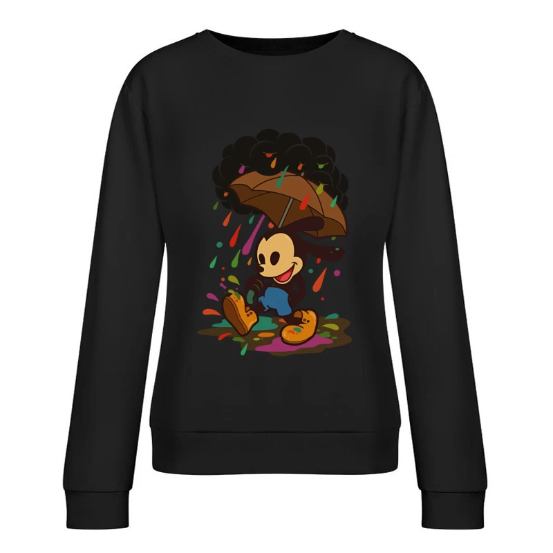 Mickey’s Rainy Day Adventure – Retro Whimsy Female Pullover Sweatshirt