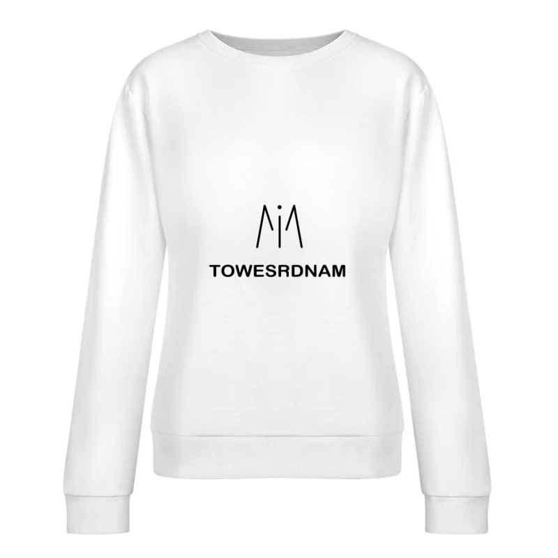 Lettrage abstrait en noir Femme Sweat-shirt à enfiler