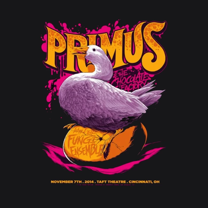 Primus Rock Band Concert Poster with Purple Duck Design Male Pullover Hoodie