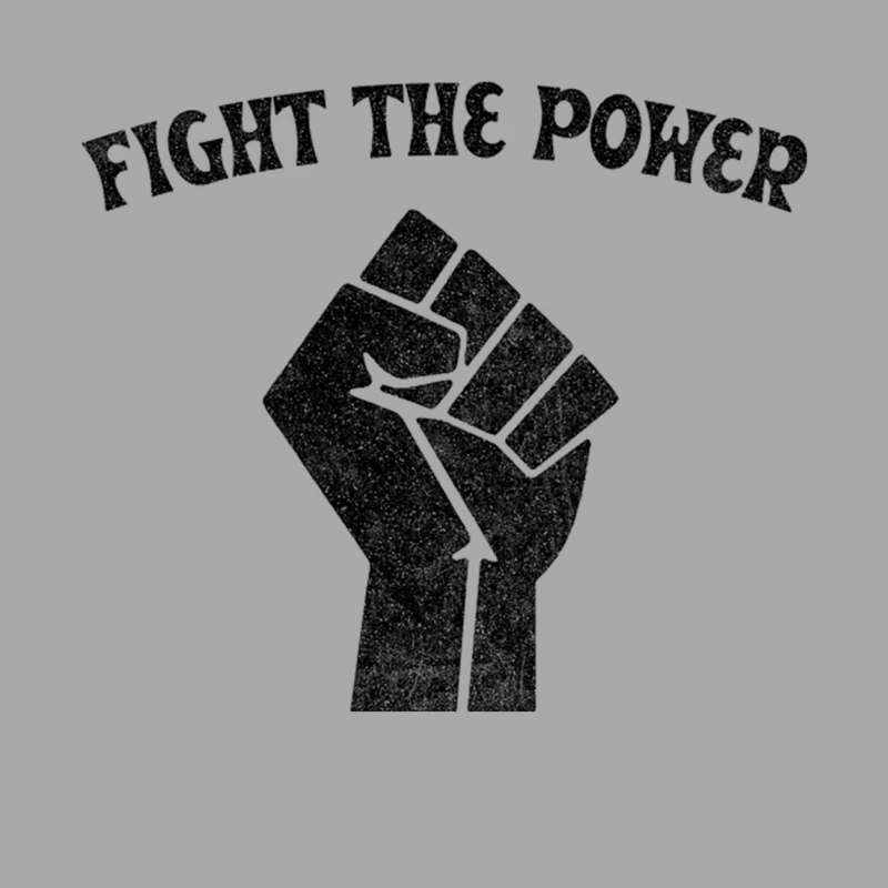 Fight The Power - FadedVintage Style Black Power Fist Male Pullover Hoodie