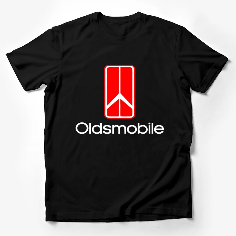 Vintage Red Oldsmobile Logo Design Male T-Shirt