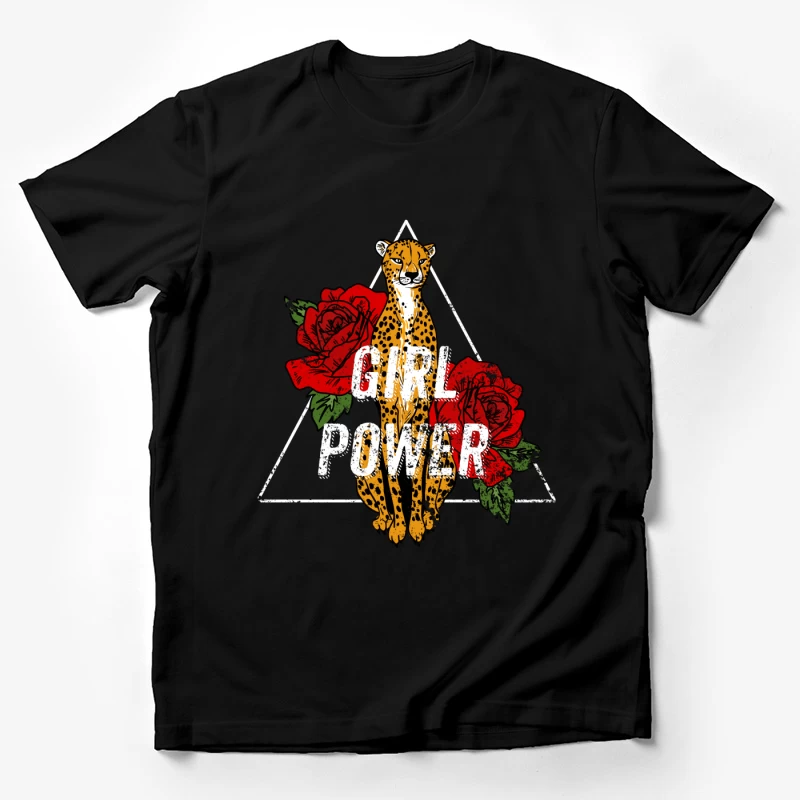 Félin et Roses : Pouvoir Féminin Homme T-Shirt