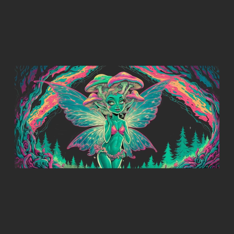 Psychedelic Woodland Fairy with Mushroom Crown Baseball Cap