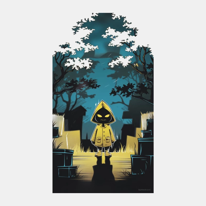 Eerie Halloween Character in Moonlit Graveyard Male Tank Top
