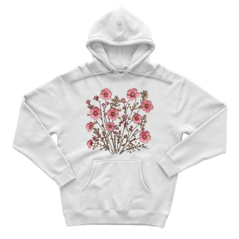 Rosa Blumenstrauß mit filigranen Zweigen Herren Pullover Hoodie
