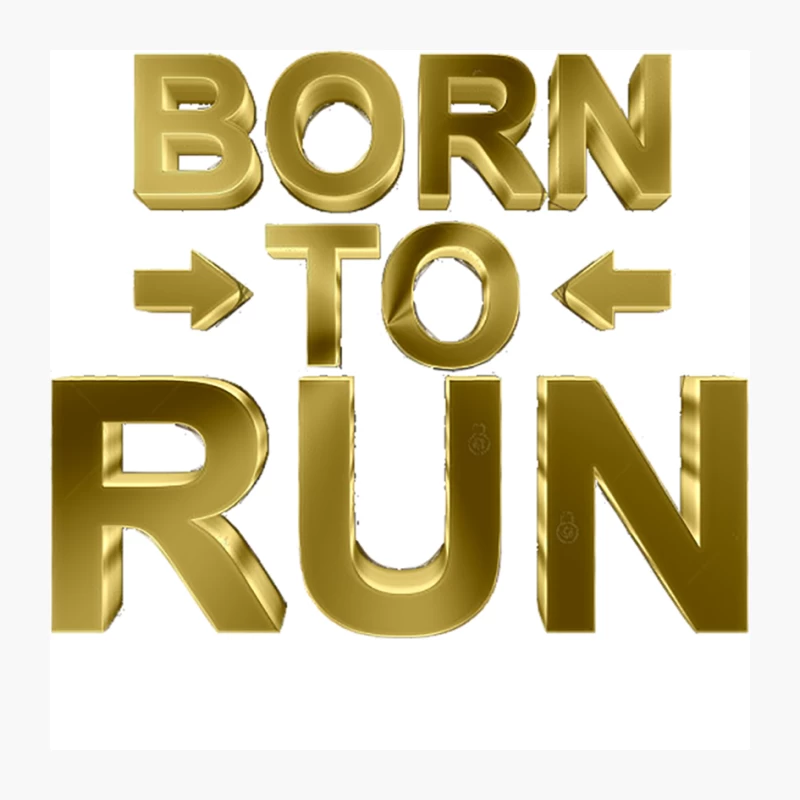 Born To Run - FitnessGoldWinner Typography Pin