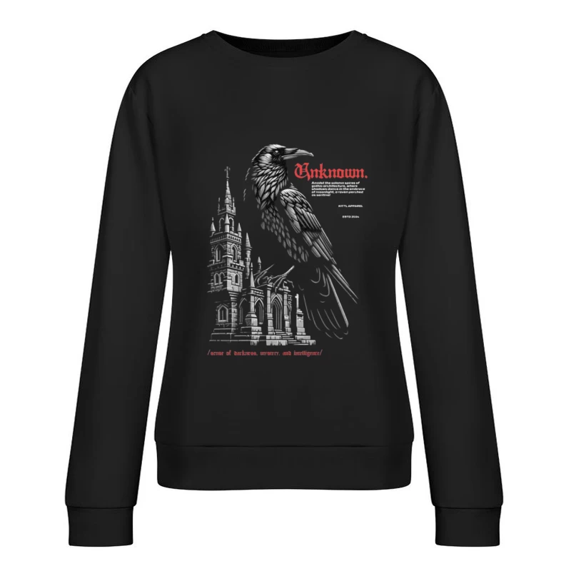 Corbeau et architecture gothique Femme Sweat-shirt à enfiler
