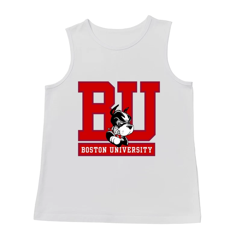 Boston University Logo with Terrier Mascot Male Tank Top