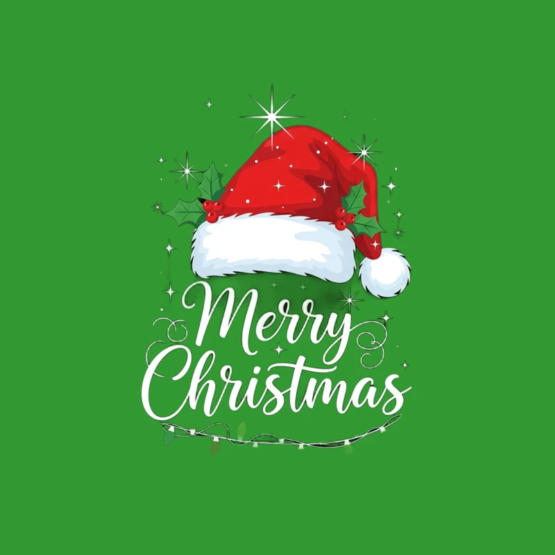 Merry Christmas Greeting with Santa Hat|Perfect Gift for Loved Ones|Holiday-themed christmas gift for her Throw Pillow
