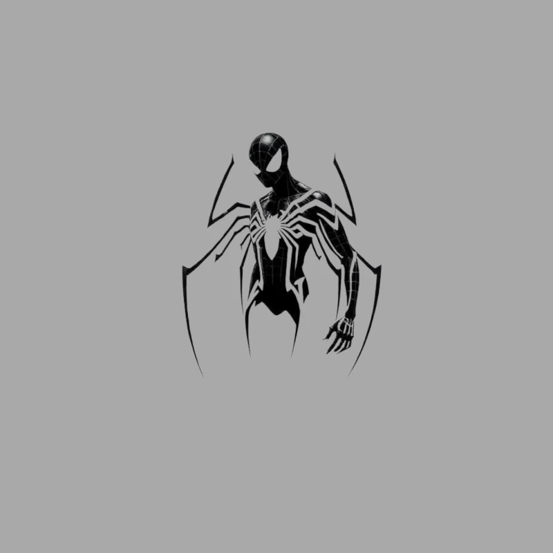 Minimalist Black Suit Spider-Man Symbiote Design Female Pullover Hoodie