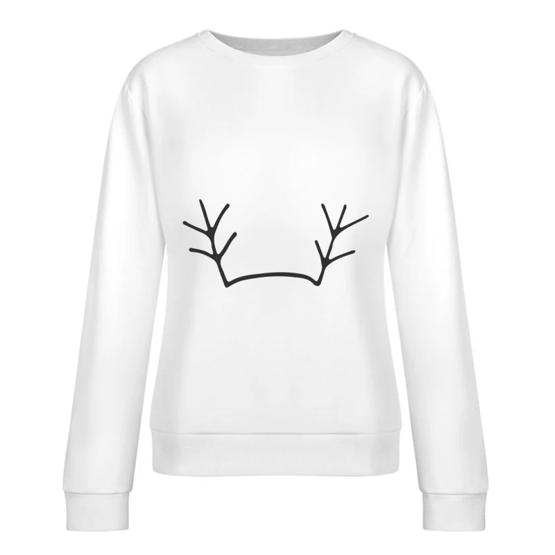 Cornes de cerf illustration minimaliste Femme Sweat-shirt à enfiler