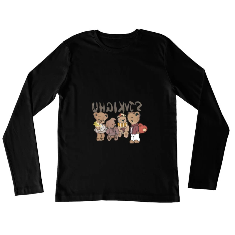 Bärenfreunde in verschiedenen Outfits Damen Langarm T-Shirt