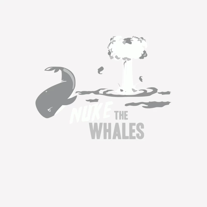 Whale and Nuclear Explosion Graphic Design Female T-Shirt