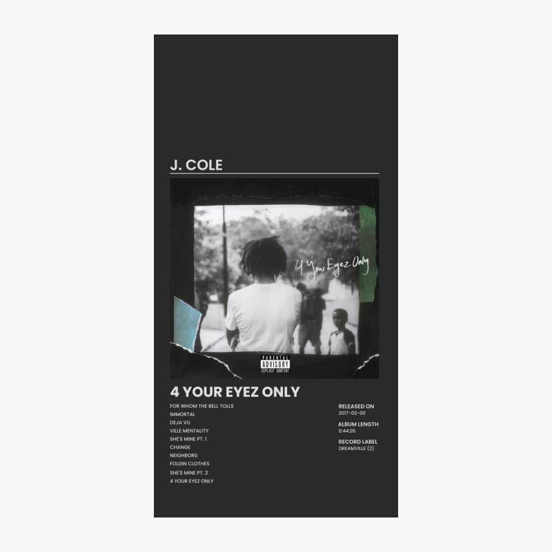 J. Cole's "4 Your Eyez Only" Album Cover and Track List iPhone Case