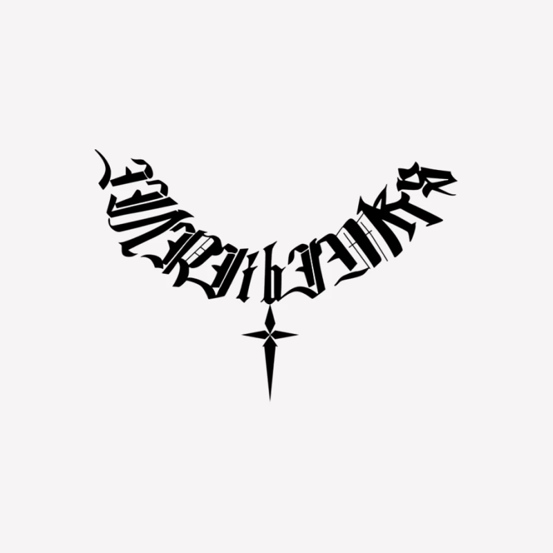 Gotischer Schriftzug mit Dolch Herren T-Shirt