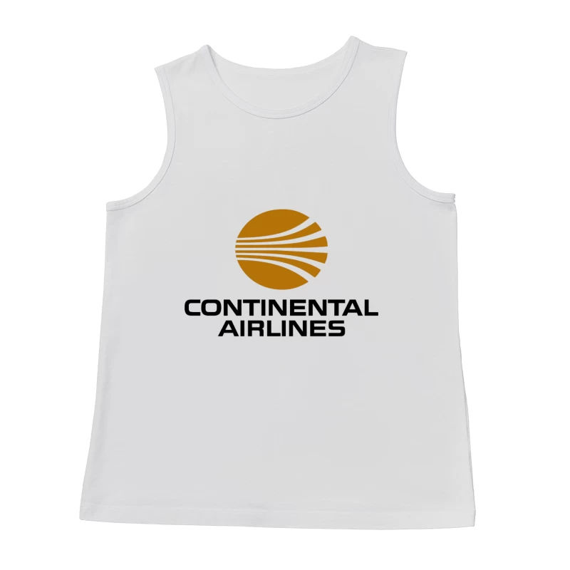 Continental Airlines Vintage Corporate Logo with Gold Globe Design Male Tank Top