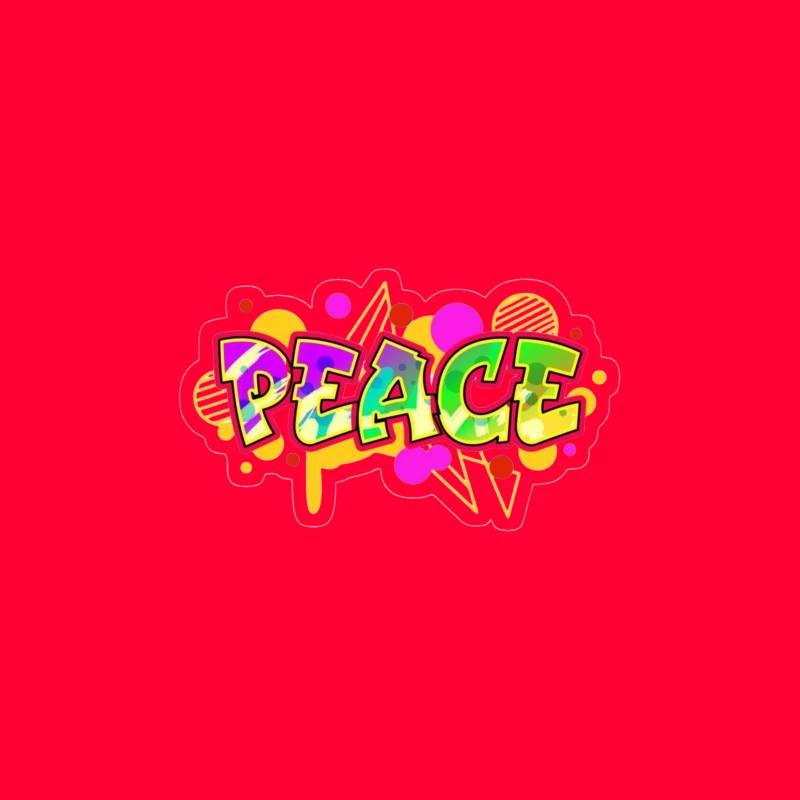 Colorful Peace Graffiti Design Travel Mug