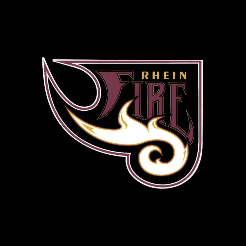 Rhein Fire Professional Football Team Logo with Stylized Flame Design Tapestry