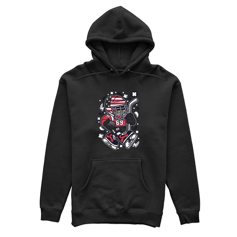 Joueur de hockey américain stylisé Femme Sweat à capuche