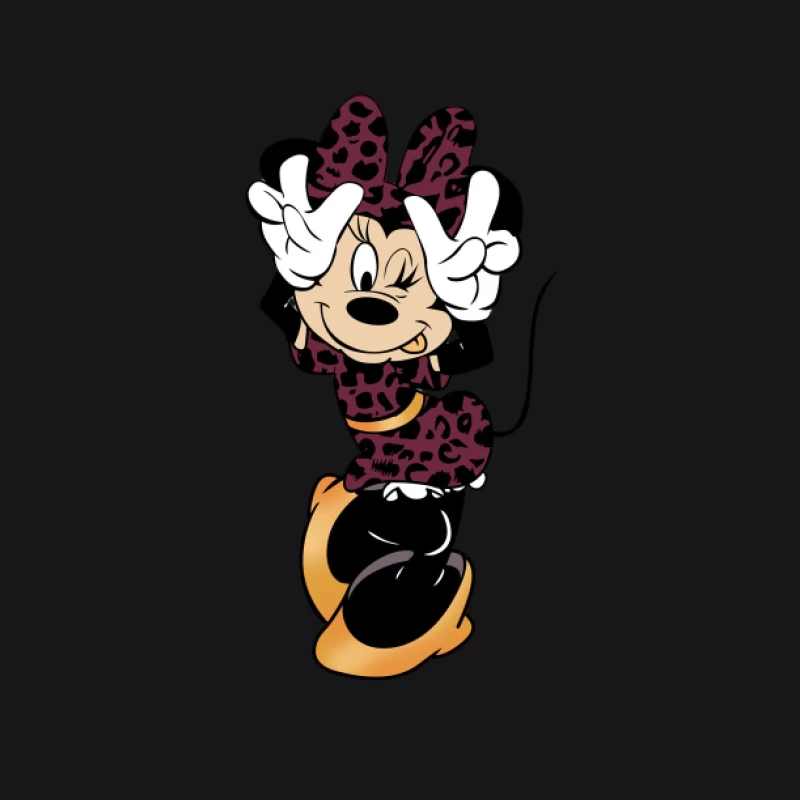 Minnie avec motif léopard pose Homme Sweat à capuche