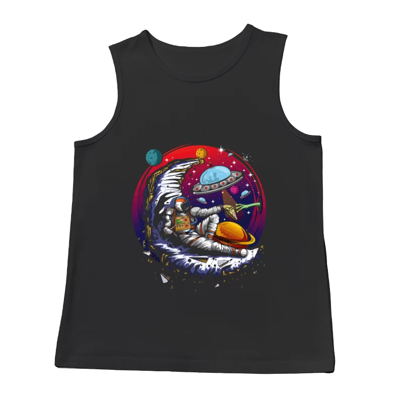 Pizza in the Cosmos: Delight for an Astronaut Male Tank Top