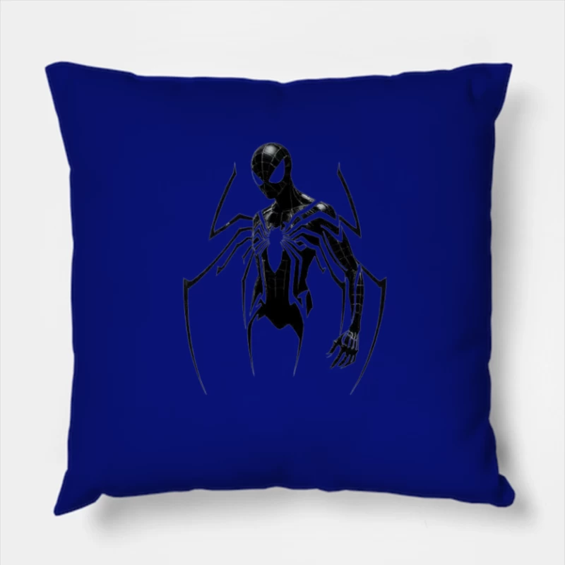 Minimalist Black Suit Spider-Man Symbiote Design Throw Pillow