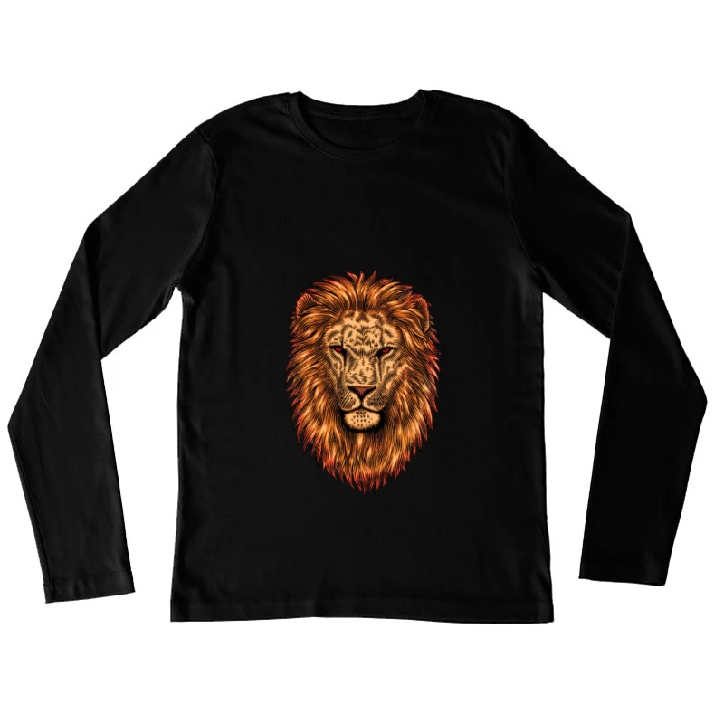 Majestätisches Löwenporträt mit feurigem Blick Damen Langarm T-Shirt