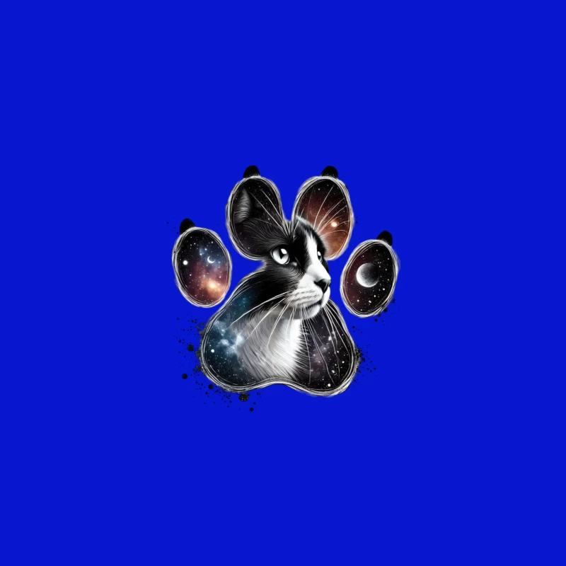 Cosmic Cat Paw Print Art iPhone Case
