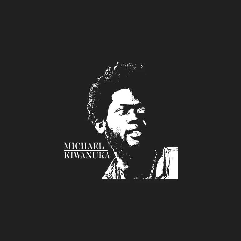 Black and White Line Art Portrait of Michael Kiwanuka Bucket Hat