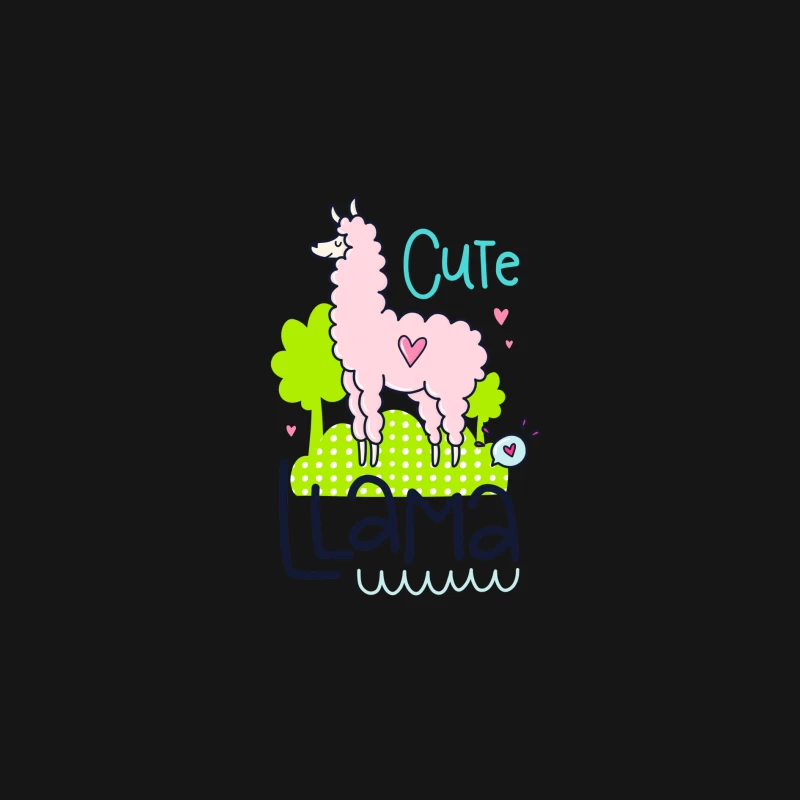 Lama mignon avec cœur Femme Manches Longues T-Shirt