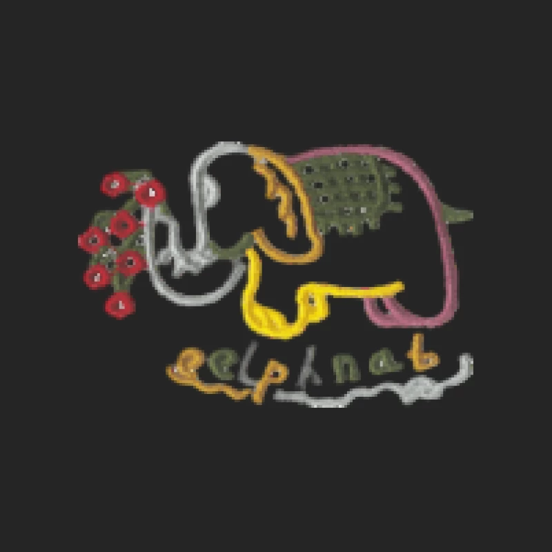 Elefant mit Blumenstickerei Herren Pullover Sweatshirt