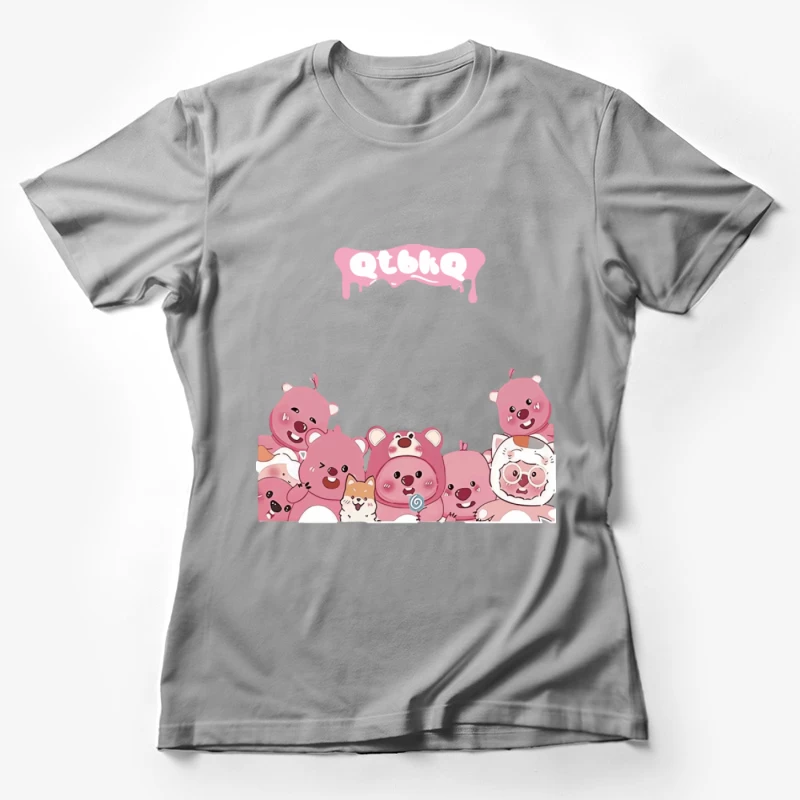 Niedliche rosa Bären und Tiere Damen T-Shirt