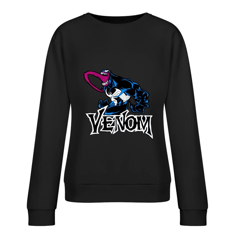 Venom Comic Character Illustration Female Pullover Sweatshirt