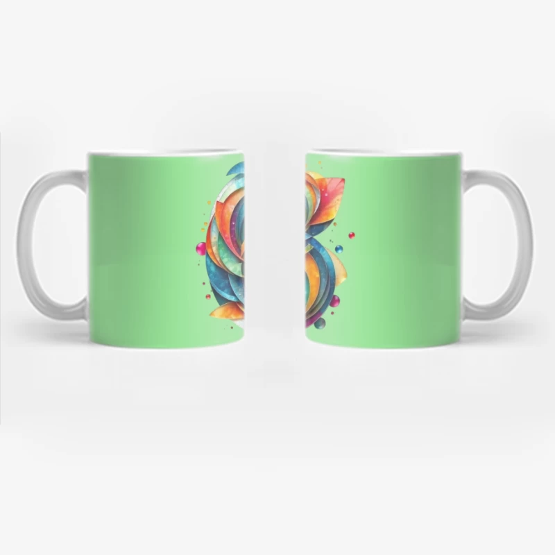 Abstract Watercolor Number 6 with Vibrant Swirling Patterns Coffee Mug