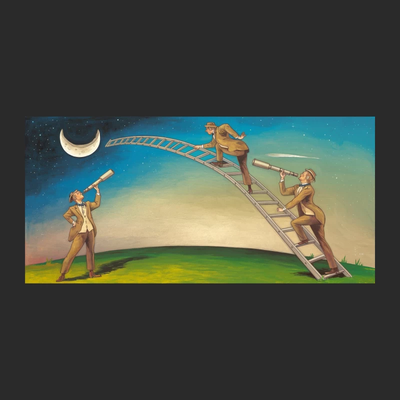 Surreal Lunar Explorers: A Whimsical Night Sky Adventure Baseball Cap