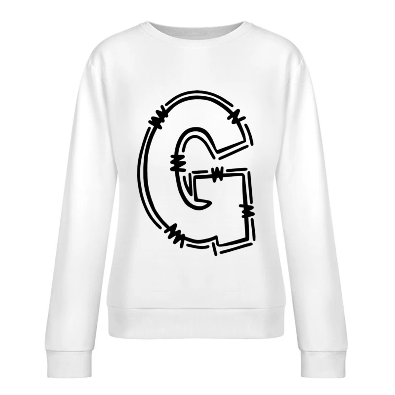 Draht Buchstabe G Kunst Damen Pullover Sweatshirt