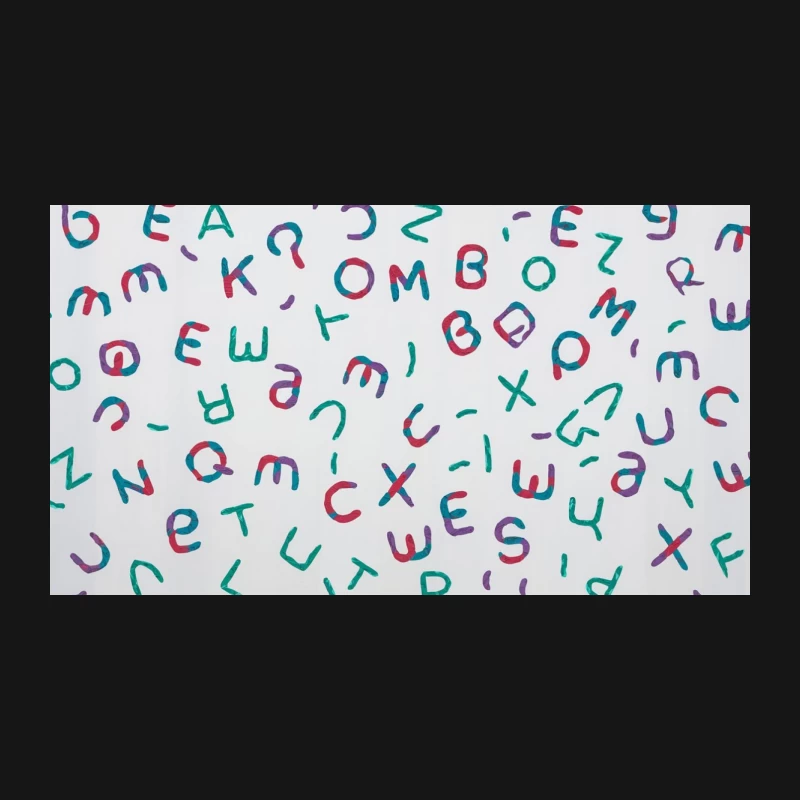 Colorful Random Alphabet Pattern Desk Mat