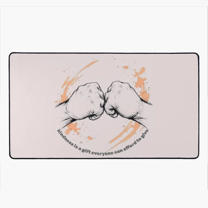 Kindness Fist Bump Inspirational Illustration Desk Mat