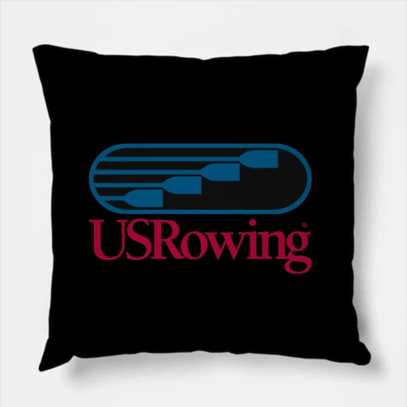 US Rowing Official Sports Organization Logo Throw Pillow