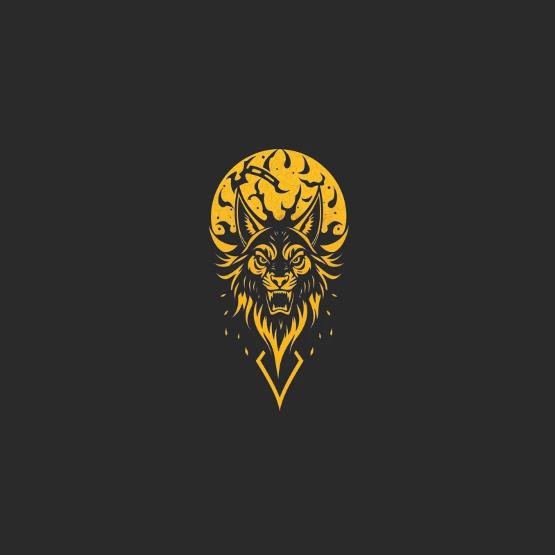 Fierce Wolf Illustration on Black Background Baseball Cap