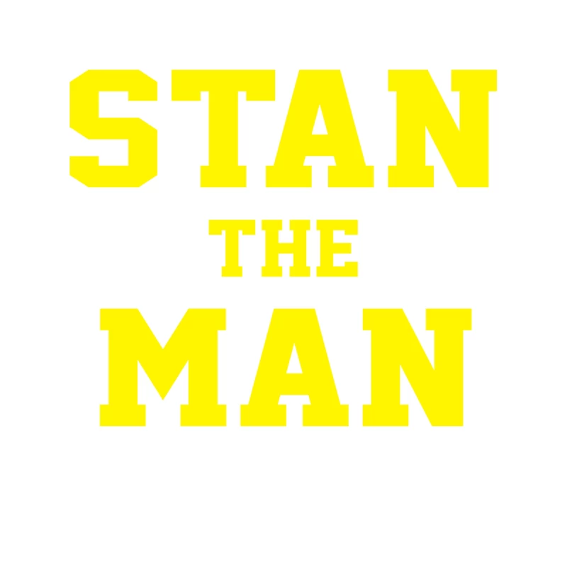 Bold Yellow Typography: Stan The Man Tapestry