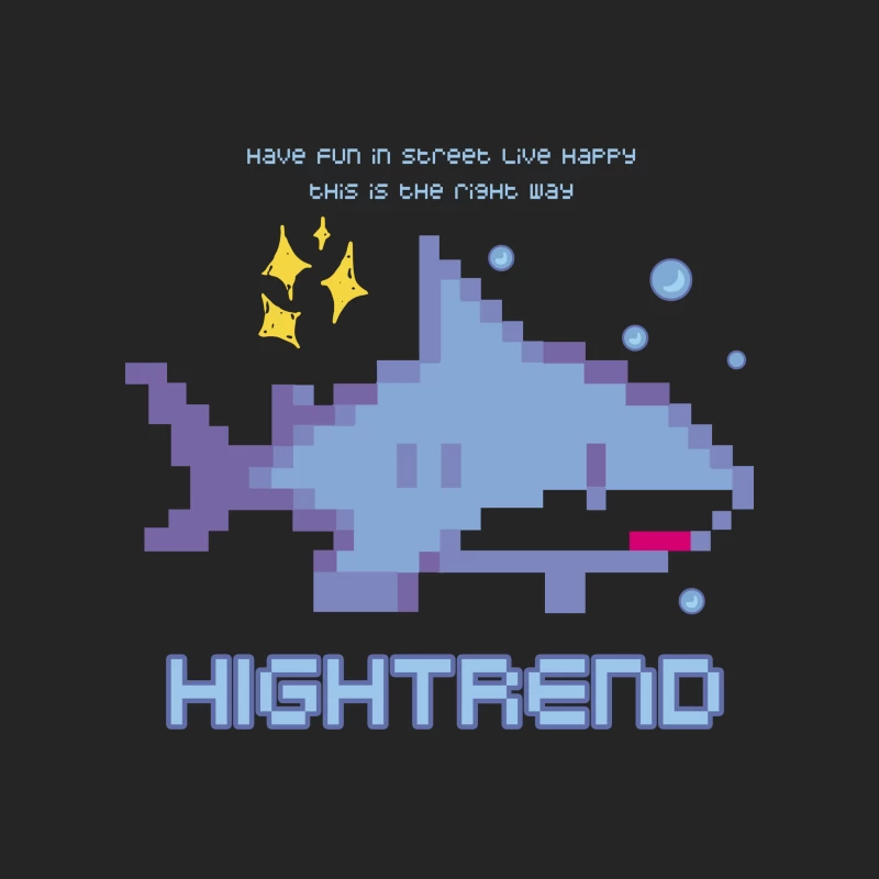 Pixel-Hai mit Motivationsbotschaft Herren Pullover Sweatshirt