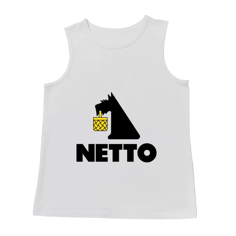 Netto Supermarket Logo with Black Dog and Yellow Basket Male Tank Top